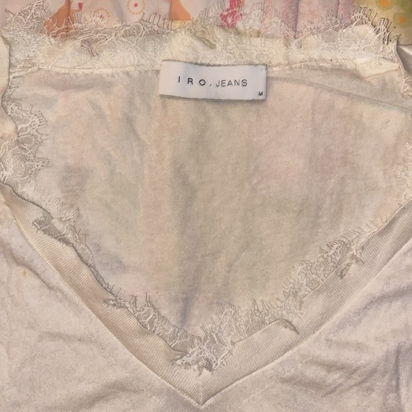 IRO Ivory white Distressed Boho Lace Sweater M - Picture 5 of 7